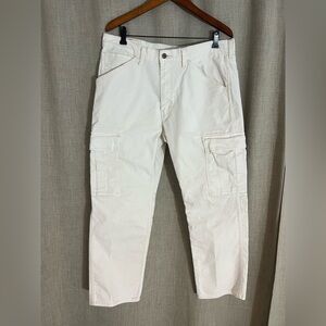 Men’s Levi Workwear Utility Cargo 545 White Size 36x30 Canvas Feel